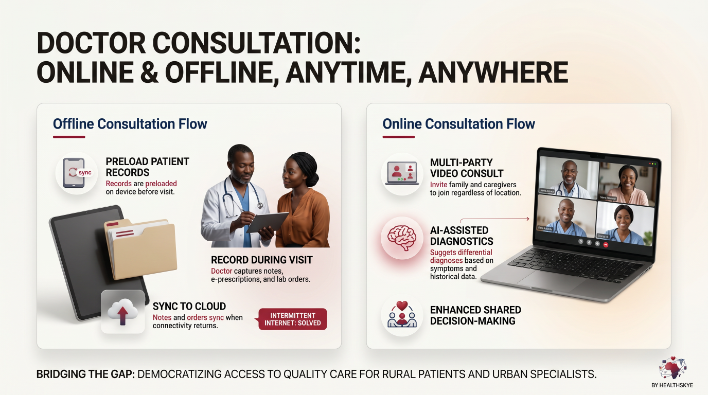 Doctor consultation online and offline, anytime, anywhere