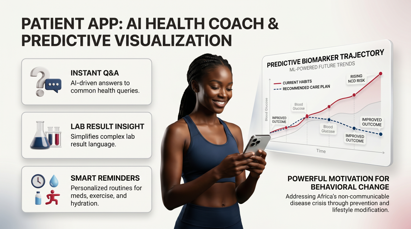 HealthSkye Assist health coach and predictive biomarker visualization