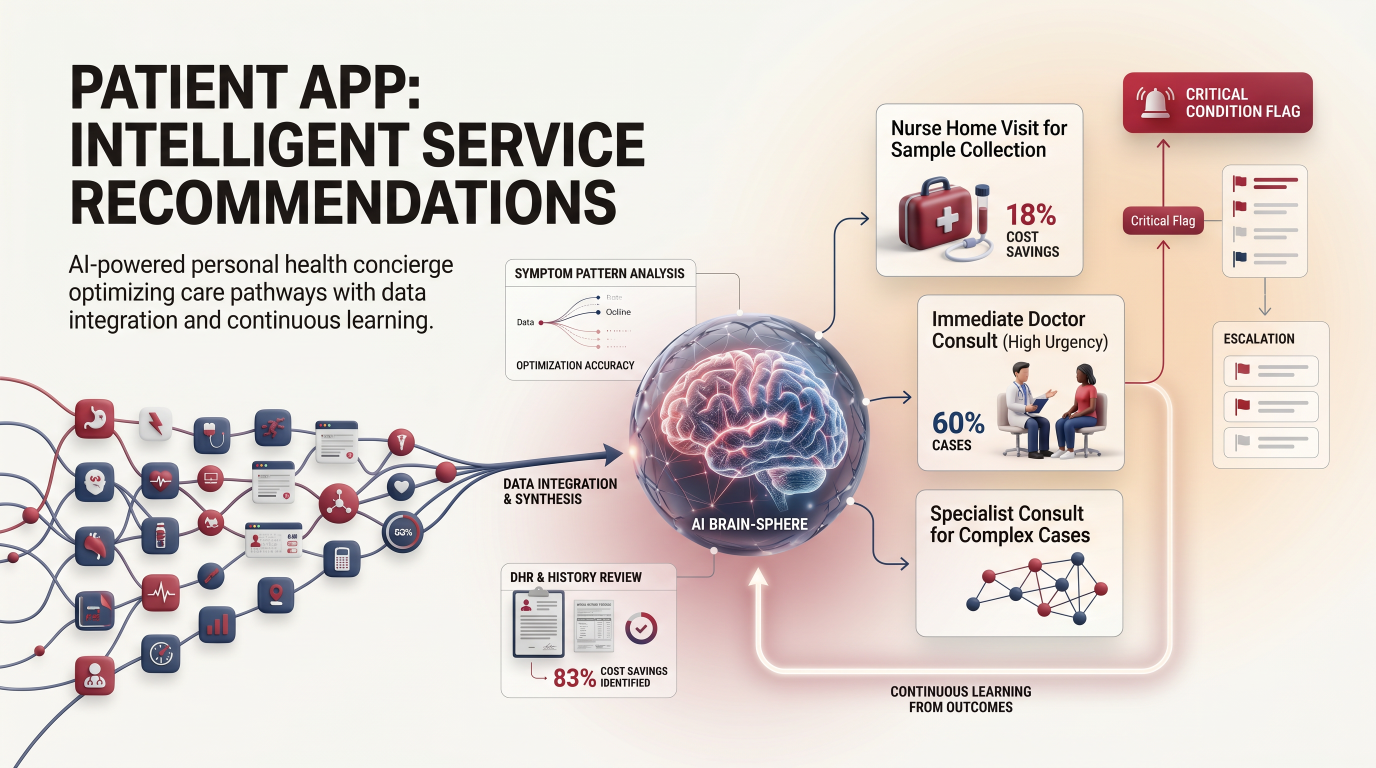 Patient app intelligent service recommendations