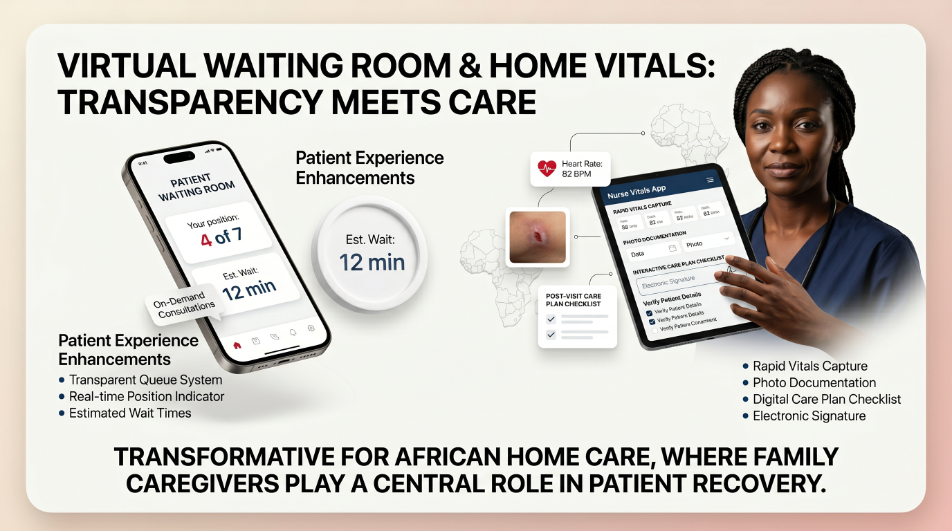 Virtual waiting room and home vitals — transparency meets care